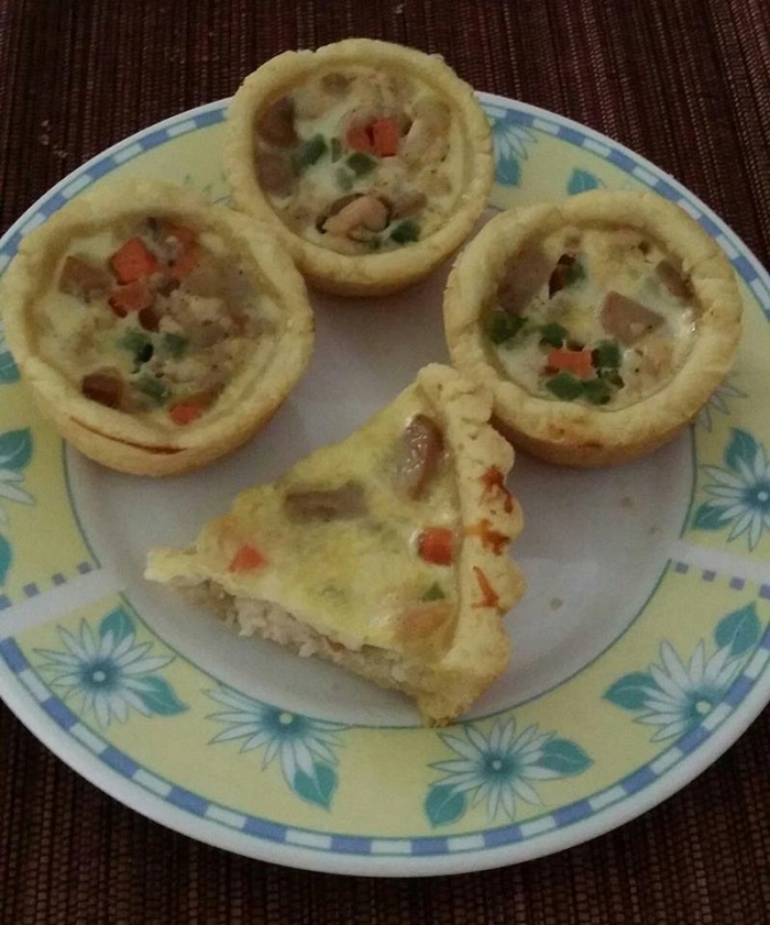 Pai ayam cendawan cheese yang dibakar