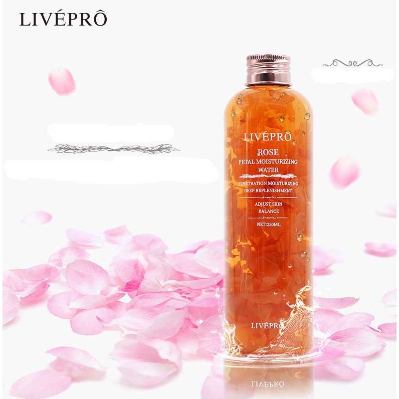 Botol Rose Petal Moisturising Toner untuk kelembapan kulit