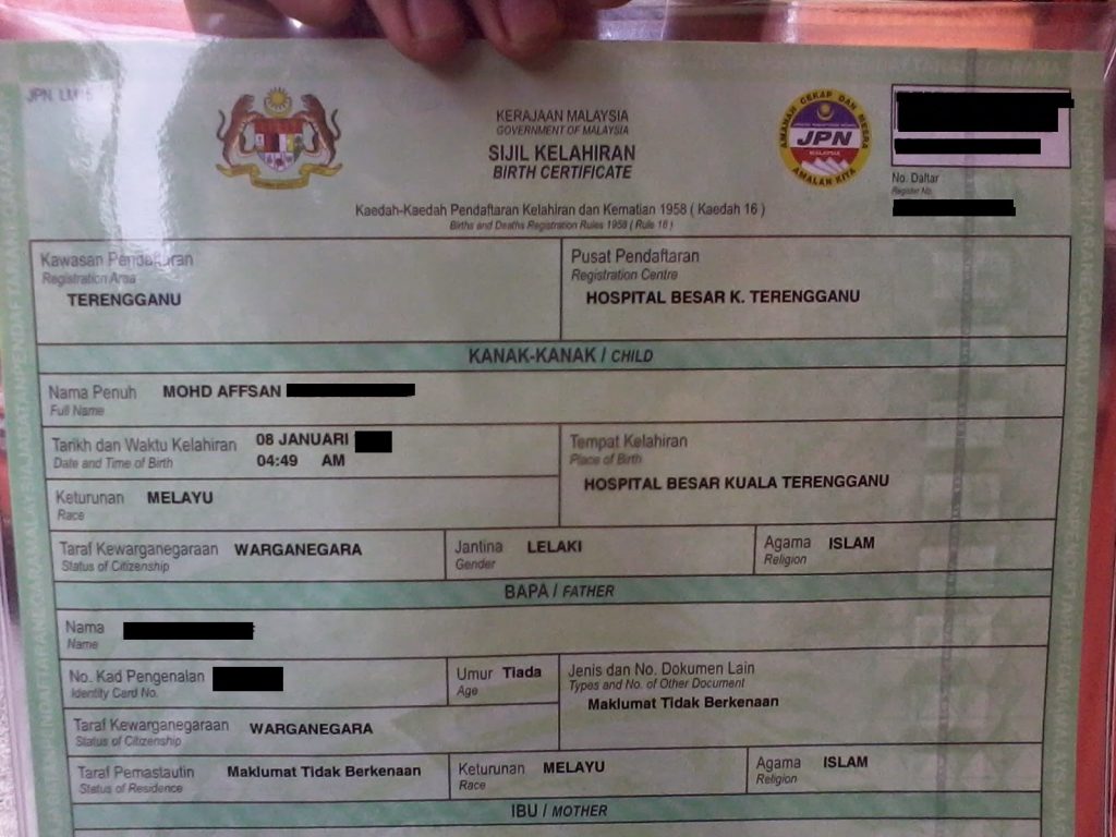 cara buat surat beranak anak luar nikah