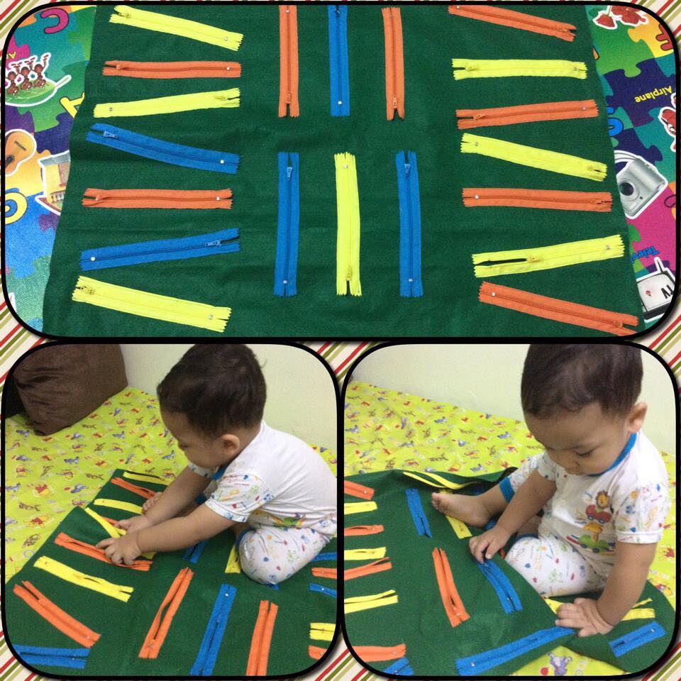Papan zipper untuk latihan kemahiran motor halus anak