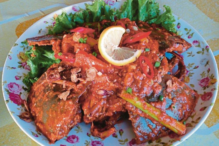 Hidangan masakan belangkas yang sedih dihidang