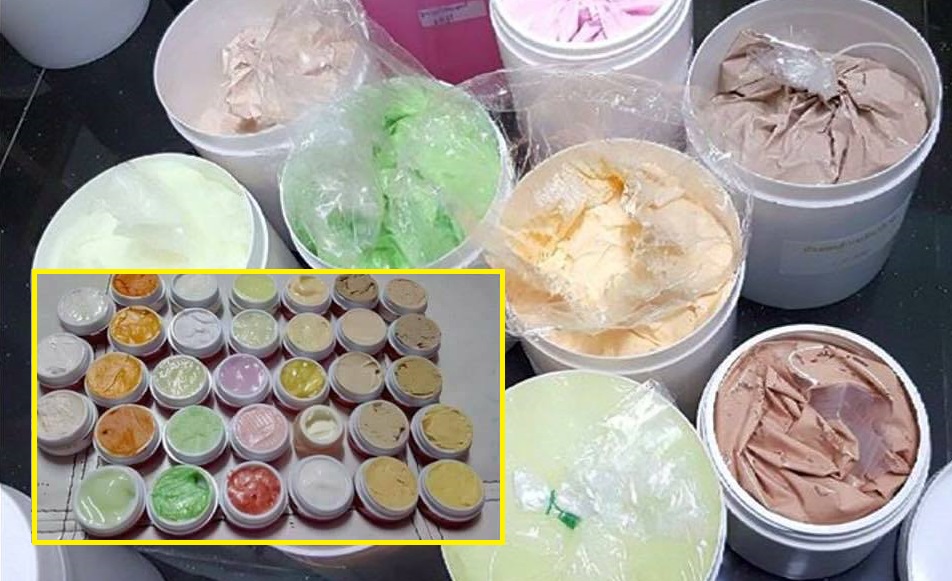 Pelbagai alat solek dan produk kecantikan