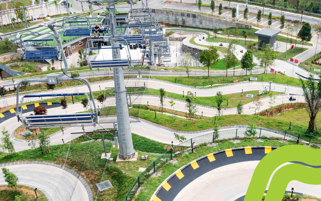Kolaj gambar tempat menarik viral di Malaysia termasuk Skyline Luge, Hobbitoon, Agro Market, dan Dream Forest Langkawi.