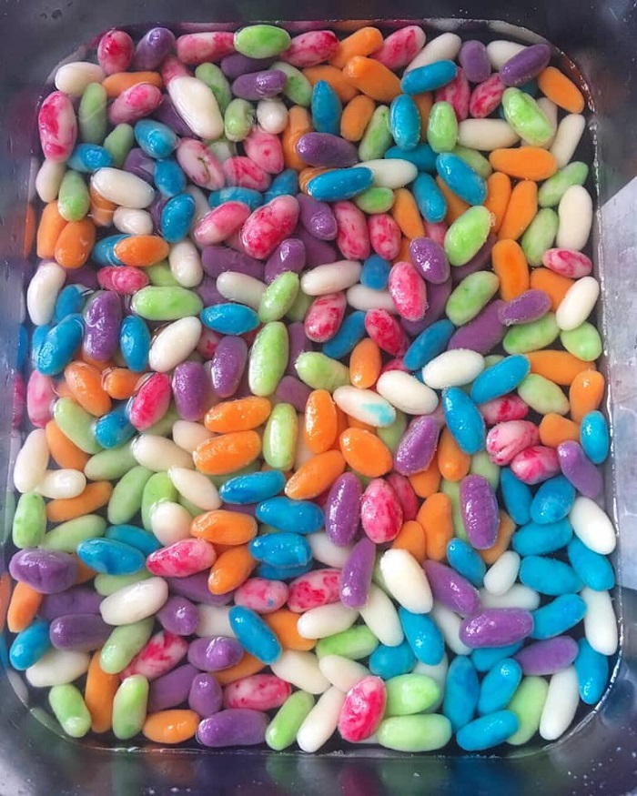 Langkah memasak bubur butir nangka di dalam periuk