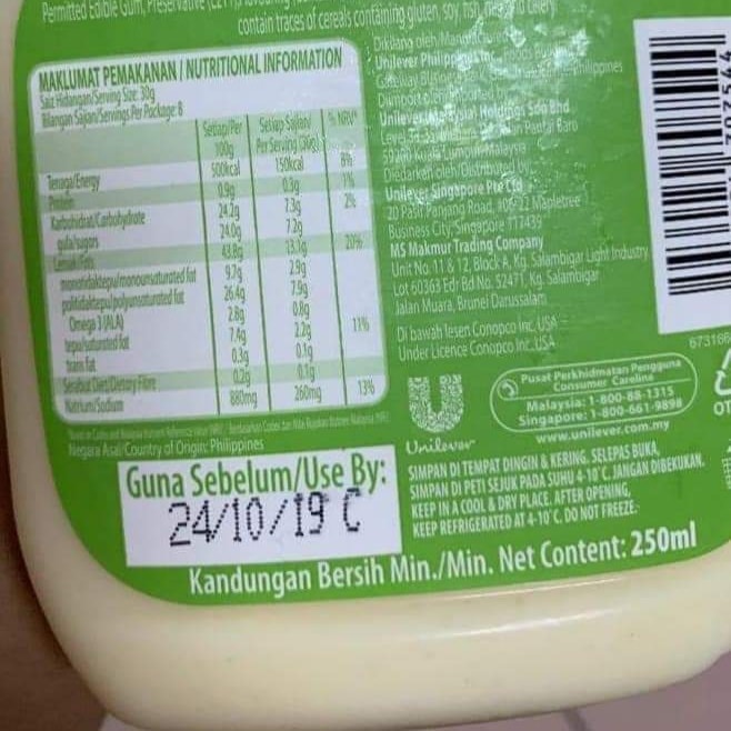 Perbezaan maksud antara label Guna Sebelum dan Baik Sebelum pada pek makanan
