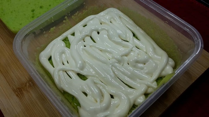 kek pandan cheese