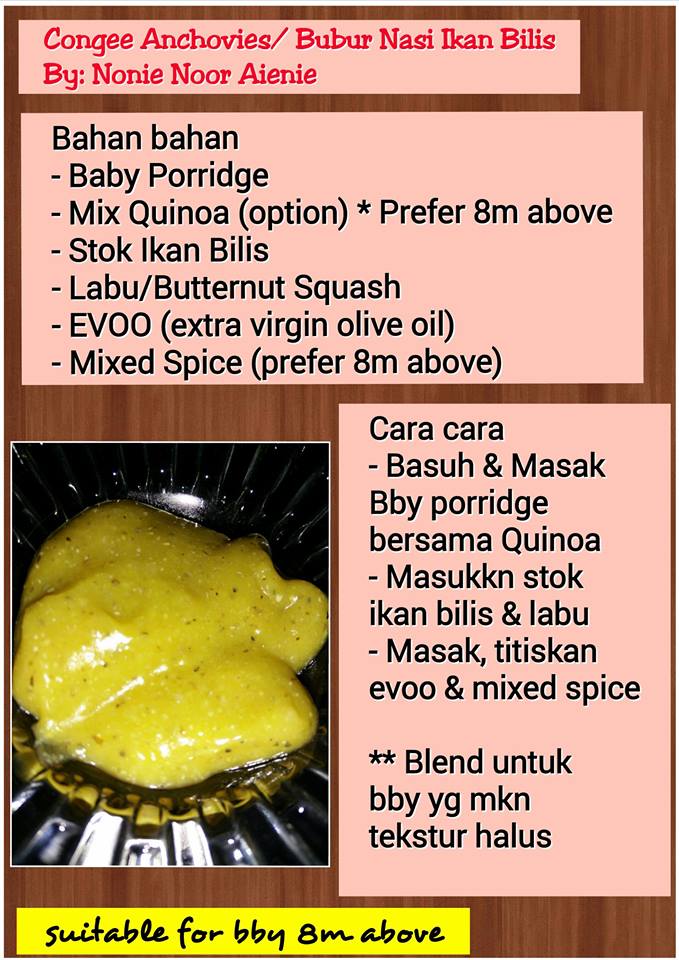bubur nasi ikan bilis