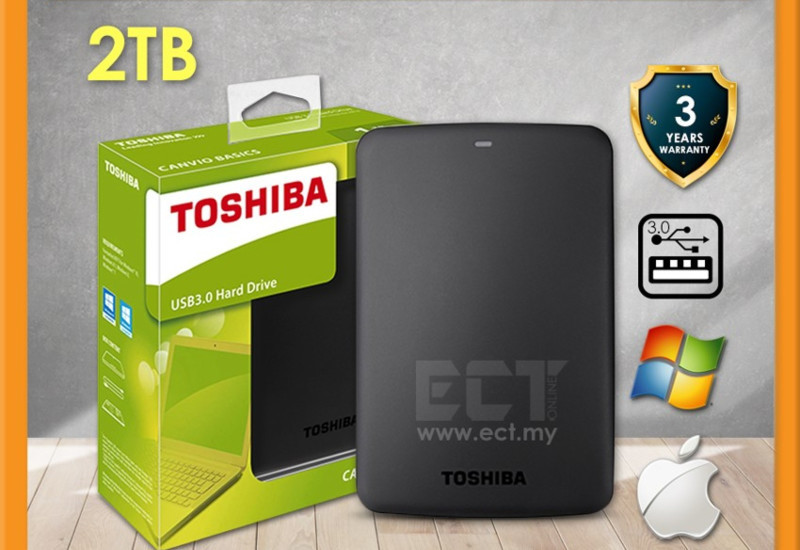 Cakera keras luaran portable Toshiba Canviov Basics