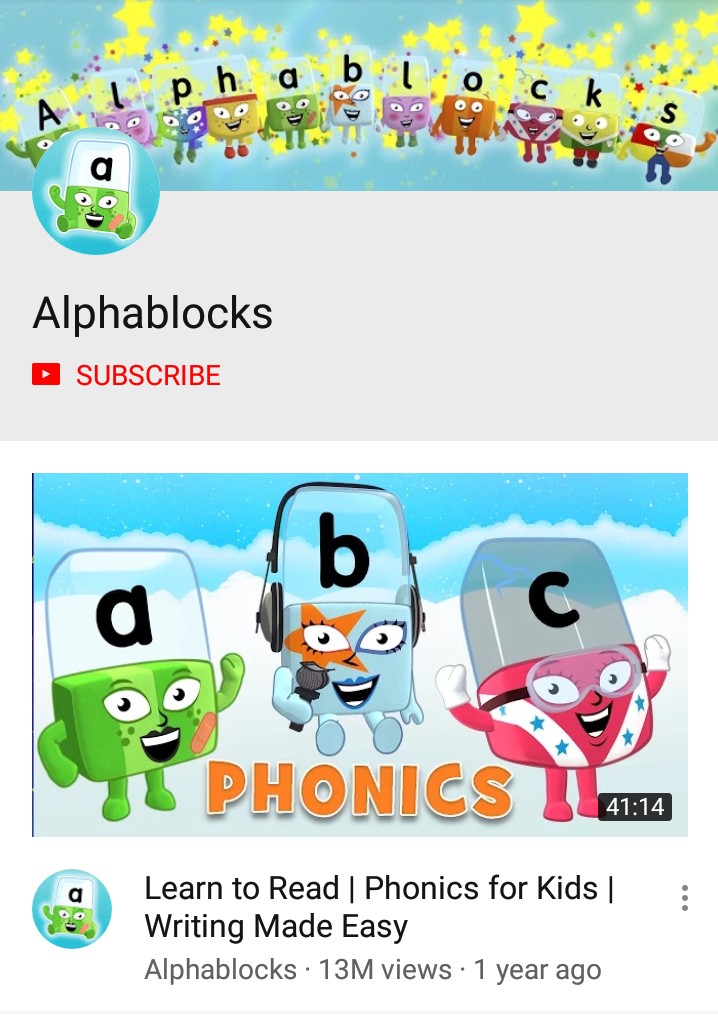 Saluran YouTube Alphablocks