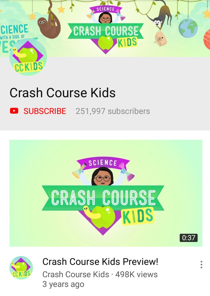 Saluran YouTube Crash Course Kids