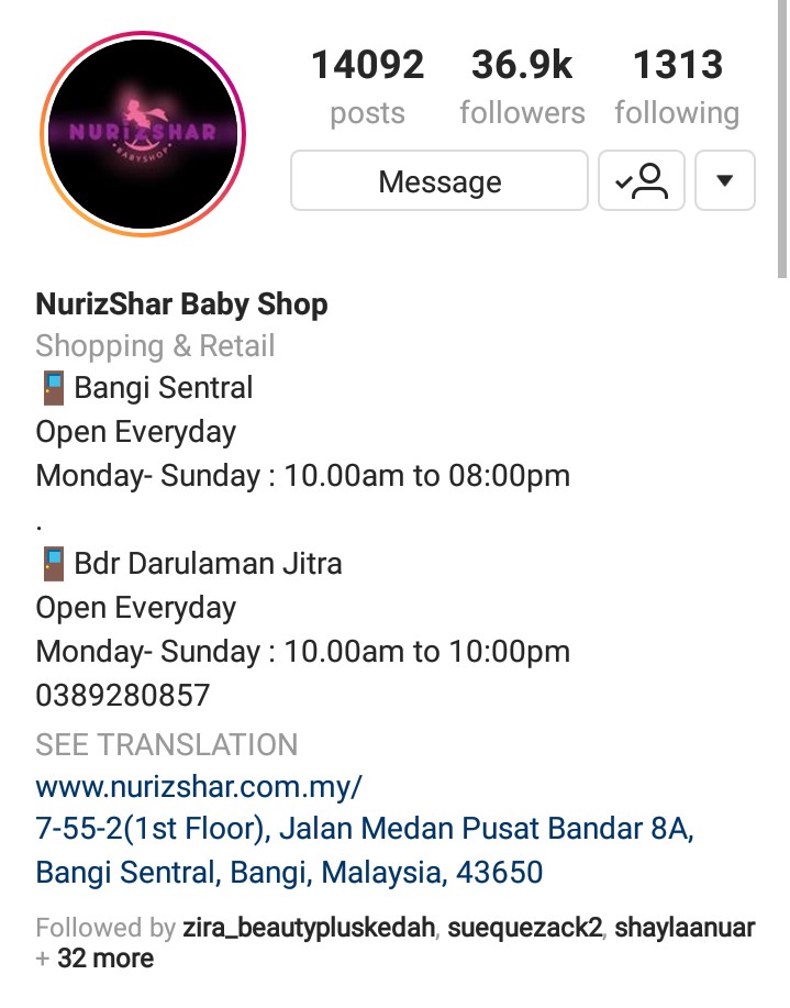 Pelbagai produk bayi di NurizShar Baby Shop