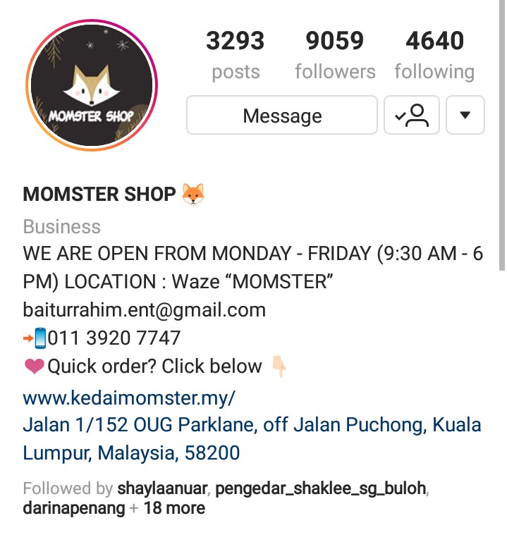 Item bayi di Momster Shop
