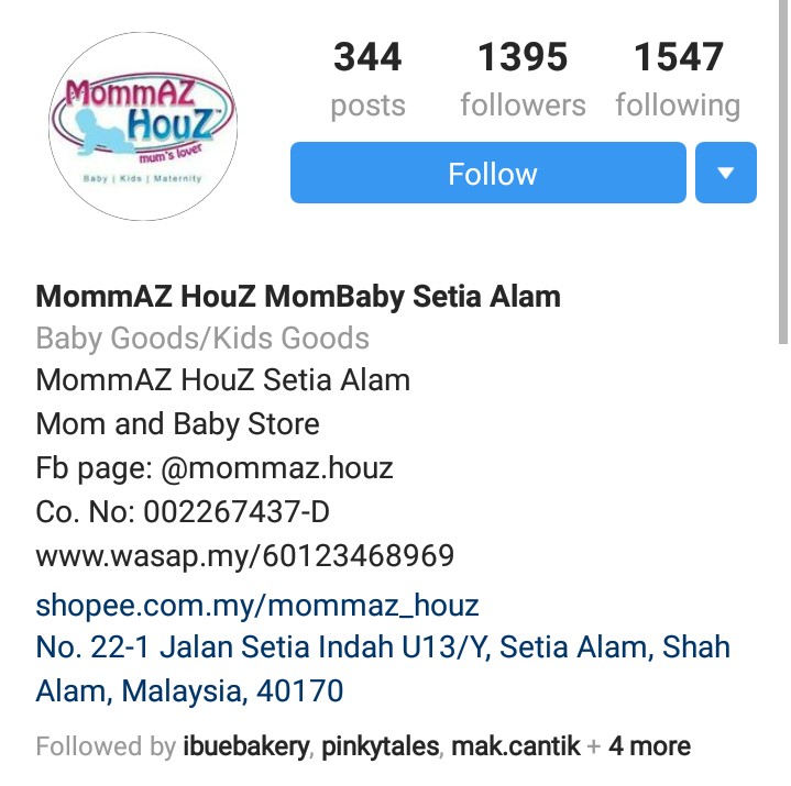 Barangan bayi di MommaZ Houz