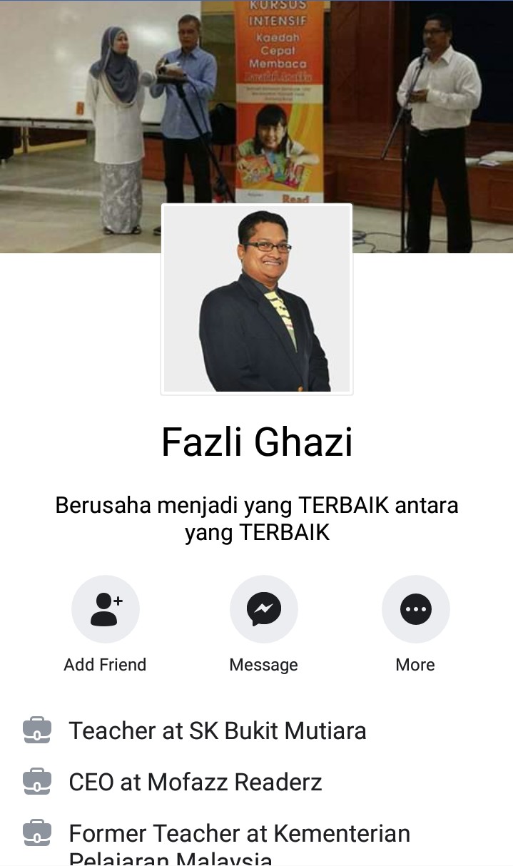 Encik Fazli Ghazi, guru fonik dari Skudai.