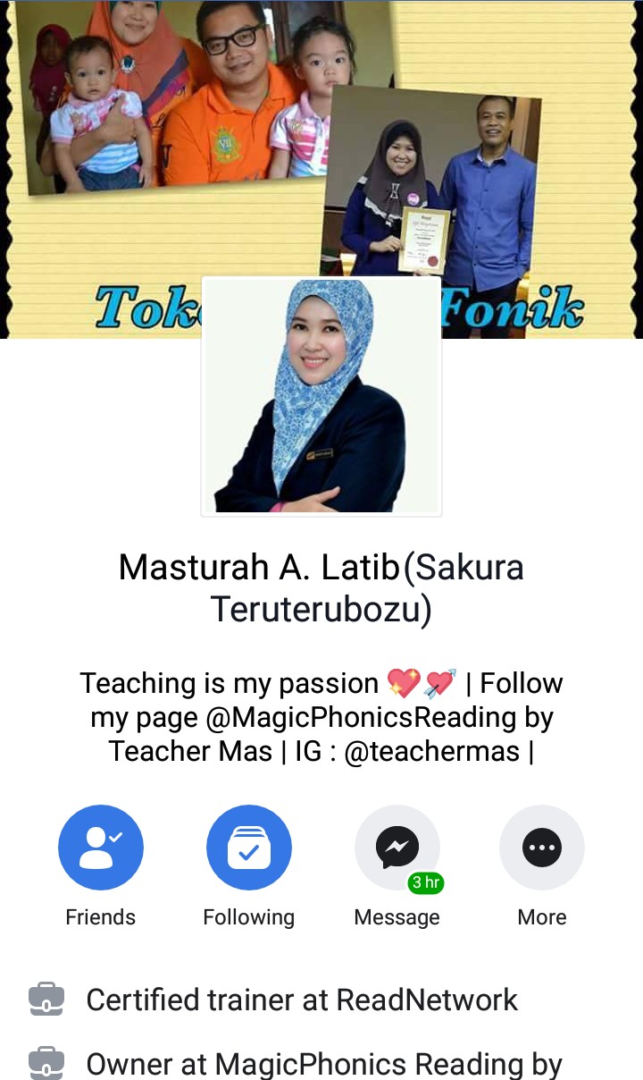 Puan Masturah A.Latib, guru fonik dari Johor Bahru.