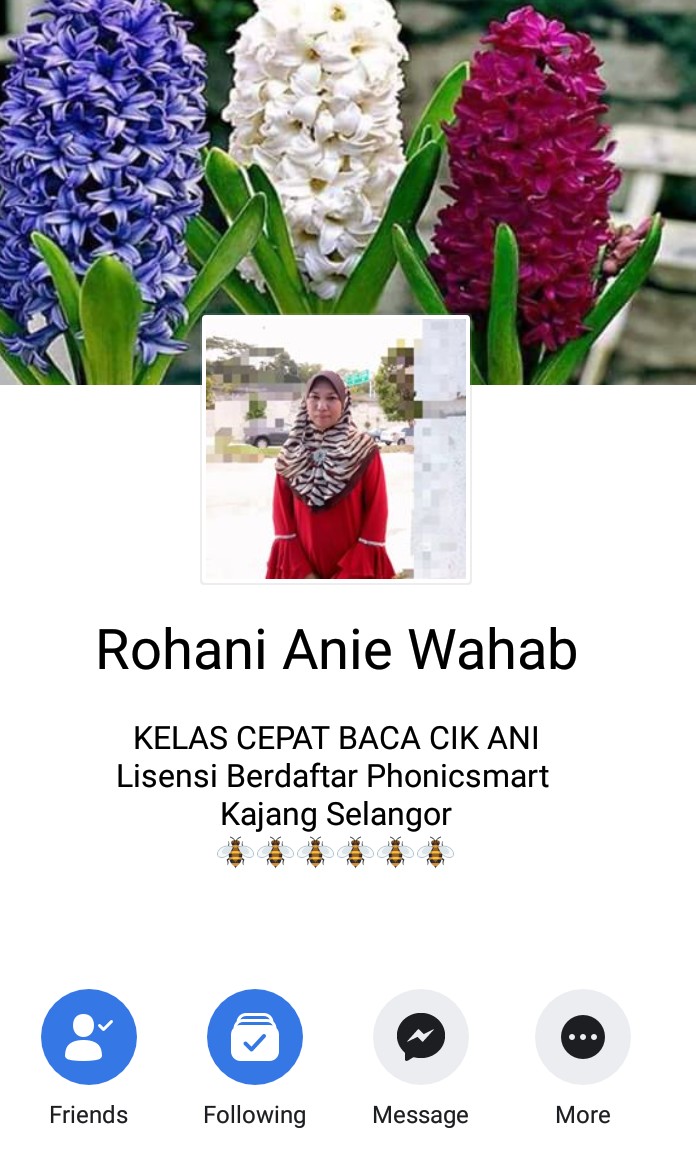 Puan Rohani Anie Wahab, guru fonik dari Cheras.