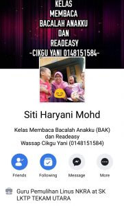 Puan Siti Haryani Mohd, guru fonik dari Jerantut.