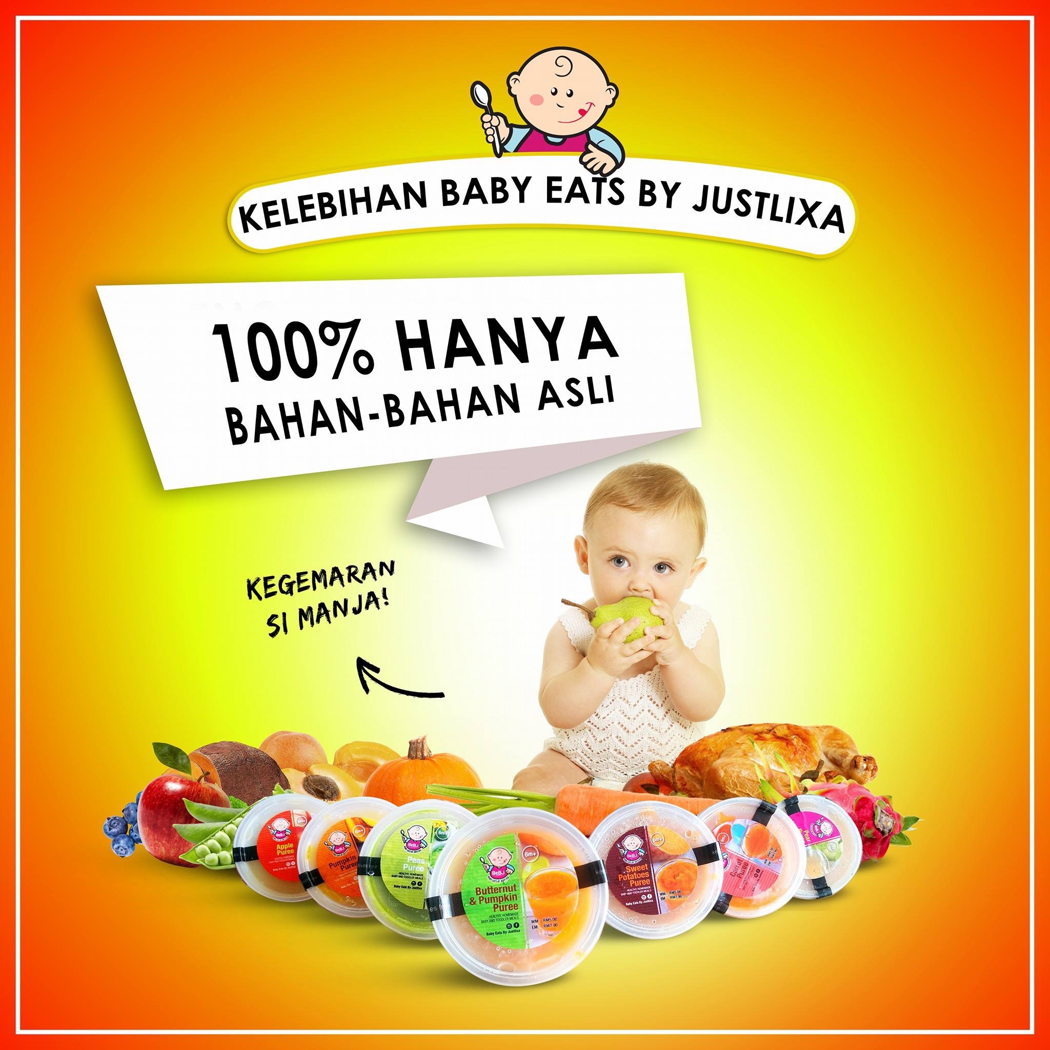Bekas makanan bayi bebas pengawet jenama Baby Eats By Justlixa