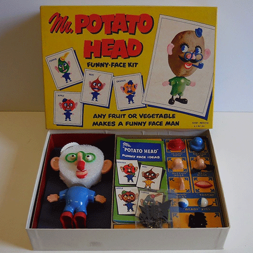 Mainan Mr. Potato Head dengan bahagian badan boleh tanggal