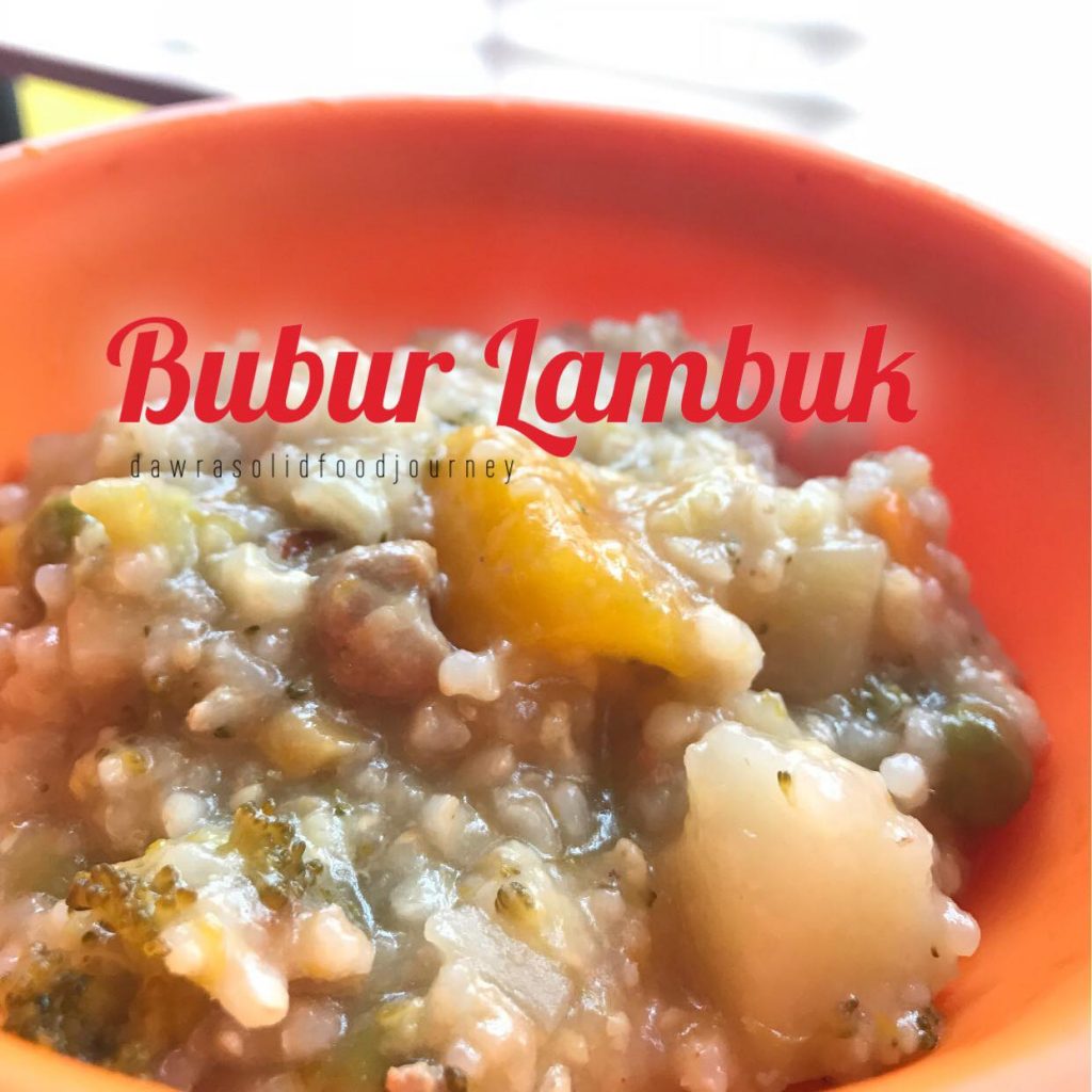 Bubur lambuk dalam mangkuk