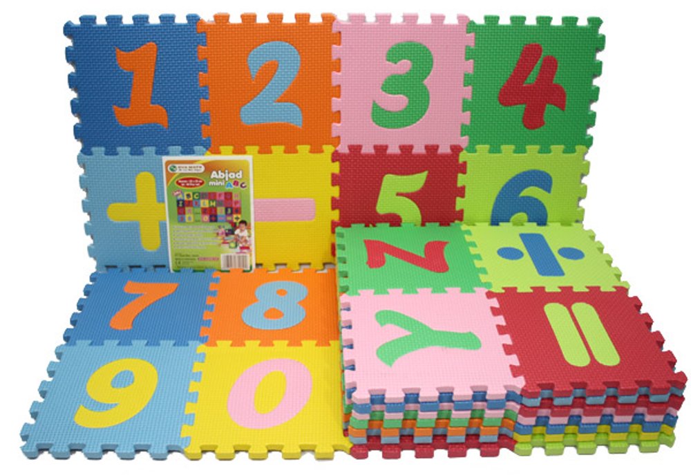 Karpet puzzle evamat berangka dan huruf untuk anak 1 tahun