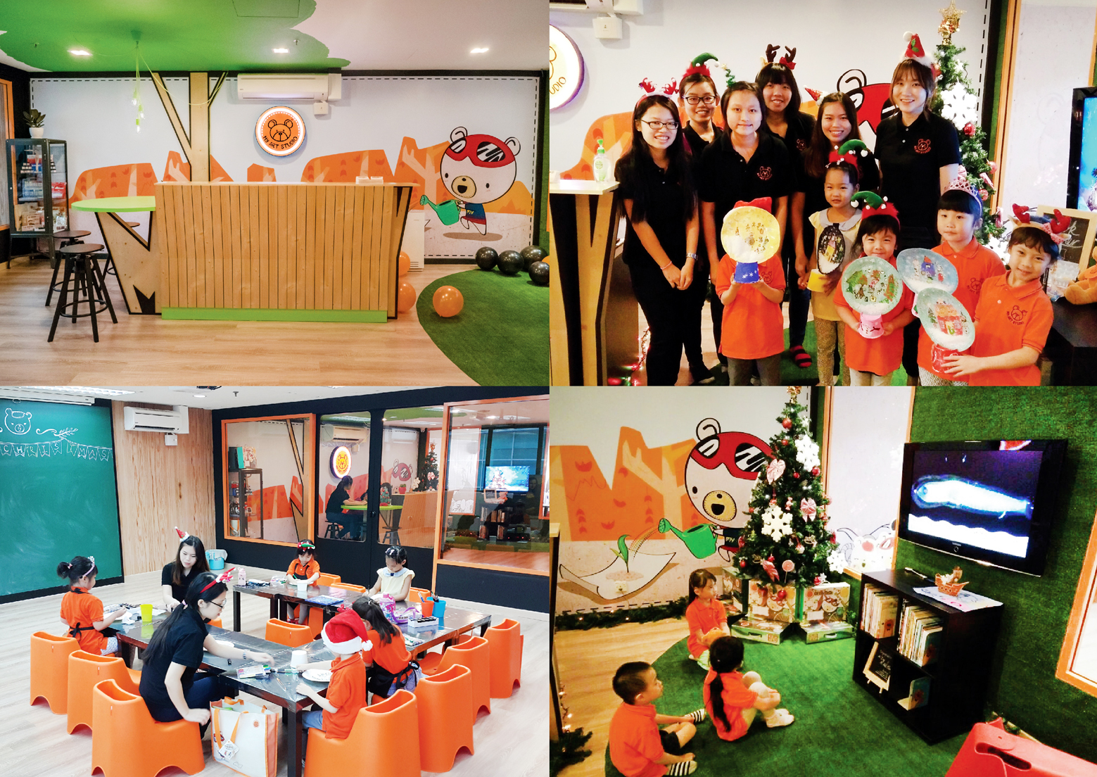 Kanak-kanak sedang melukis di My Art Studio
