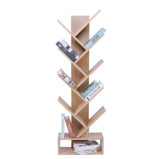 Rak buku kayu berbentuk pokok