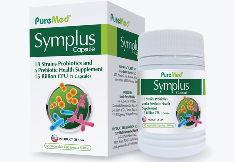 Bekas kapsul probiotik PureMed Symplus