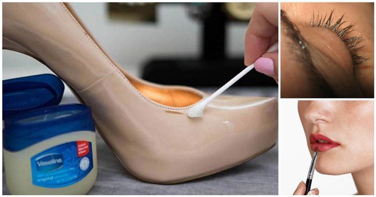 Bekas kecil Vaseline Petroleum Jelly dengan penutup berwarna biru.