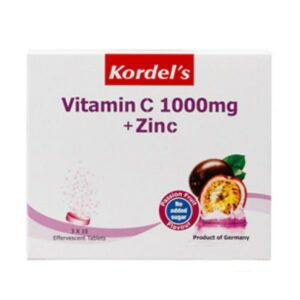 Produk vitamin C 1000mg dengan Zinc jenama Kordel's