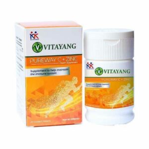 Bungkusan suplemen Vitayang Purwey C 500mg bersama Zinc