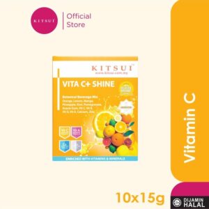 Botol suplemen Vitamin C + Shine jenama KitsUI