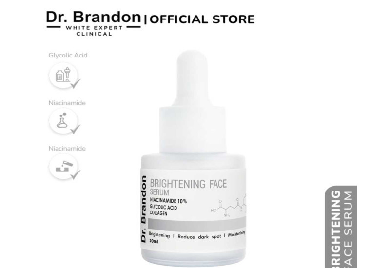 Botol serum mencerahkan wajah Dr Brandon