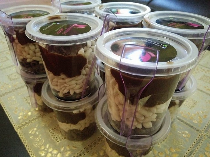 bubble rice coklat leleh