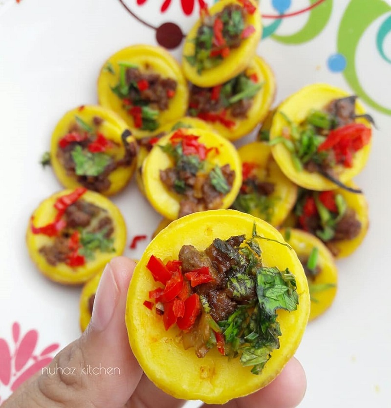 Gambar kuih cara berlauk masak menggunakan takoyaki pan