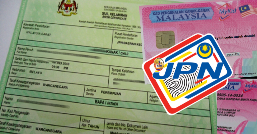 Gambar proses pendaftaran sijil kelahiran dan Mykid secara online