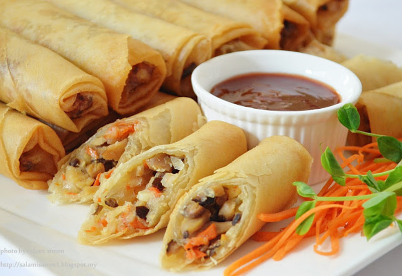 Popia ayam cendawan