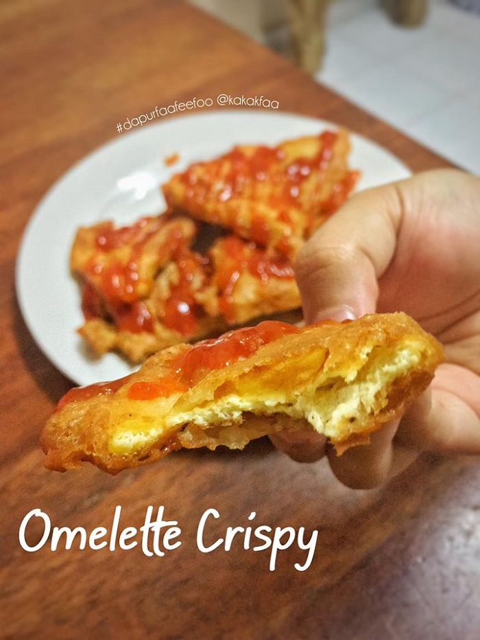 Telur dadar celup tepung yang goreng crispy