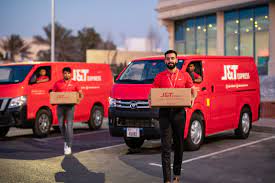 Logo dan kotak semakan tracking J&T Express untuk mengesan status penghantaran barangan.