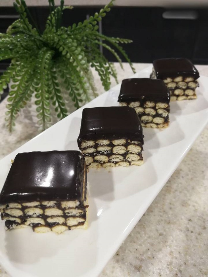 kek batik tanpa telur, susu, koko, mentega