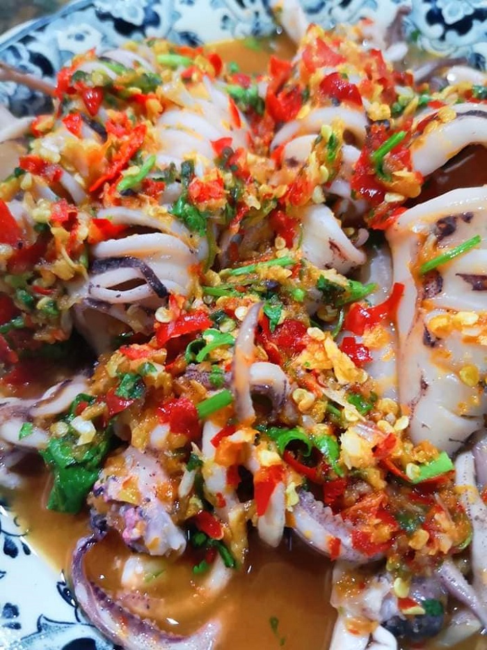 Sotong tumis nampla siam hingga kering