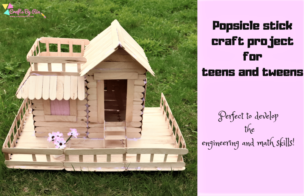 Model rumah mini diperbuat daripada batang aiskrim