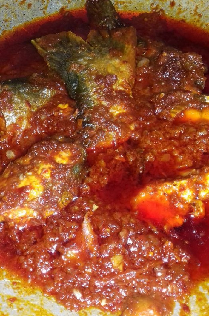 Sambal tumis tempoyak ikan patin