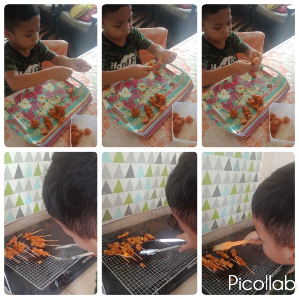Sate ayam dengan sos kacang