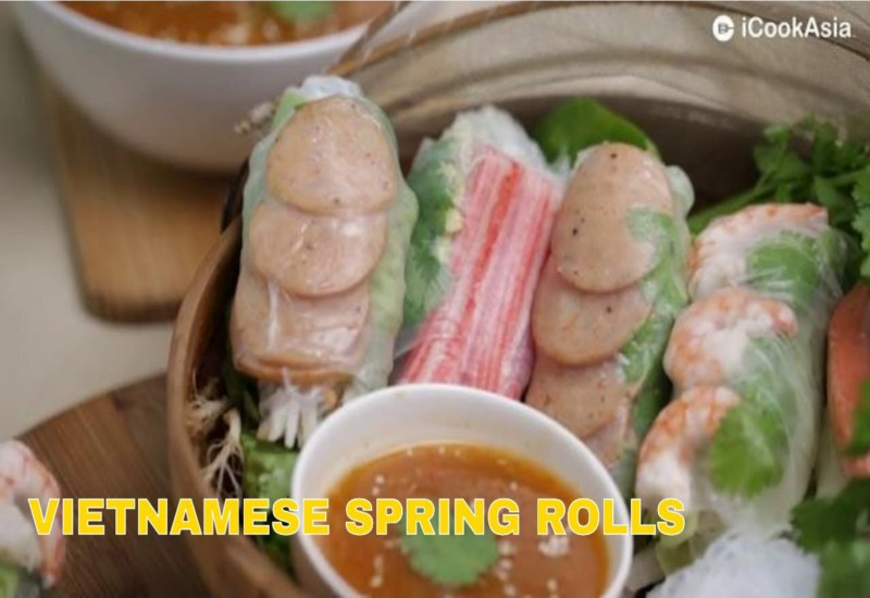 Popia Vietnam segar dengan isi dan sayuran