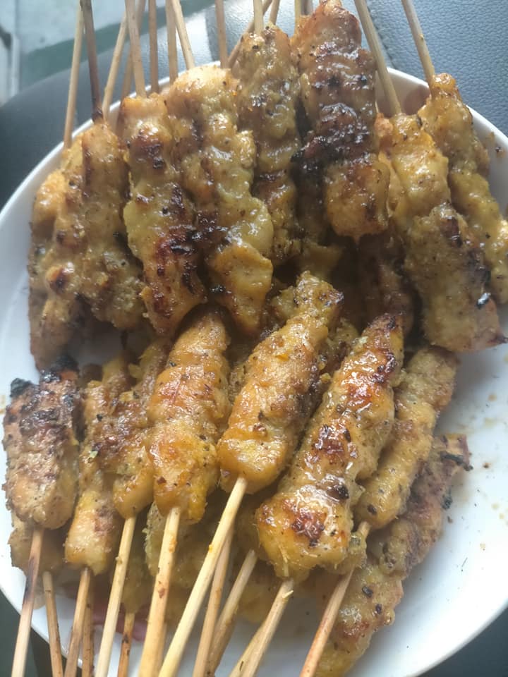 sate ayam - masakan dada ayam
