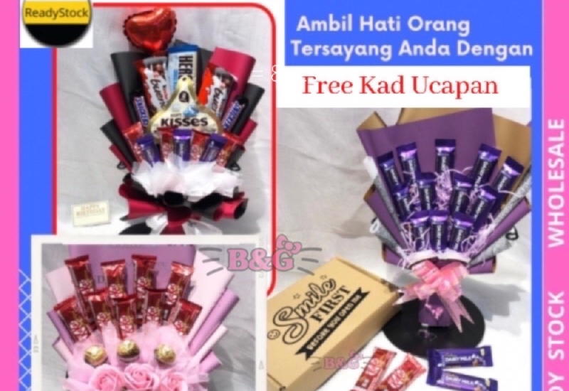 Buket coklat pilihan sebagai hadiah