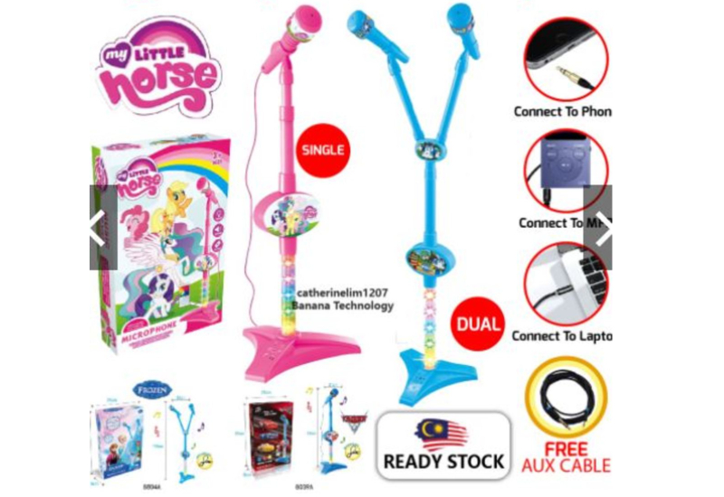 Mini mikrofon mainan untuk karaoke kanak-kanak
