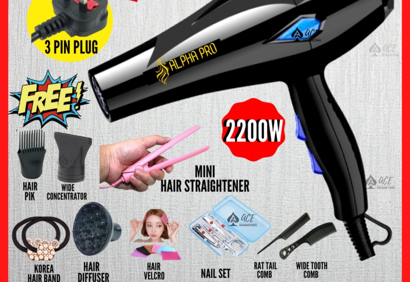 Pengering rambut untuk kegunaan mandi