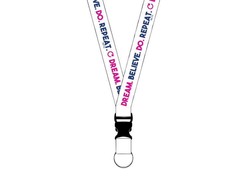 Tali lanyard berwarna gelap untuk letak kad